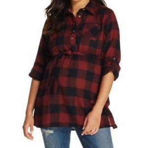 Liz Lange Maternity Plaid Top